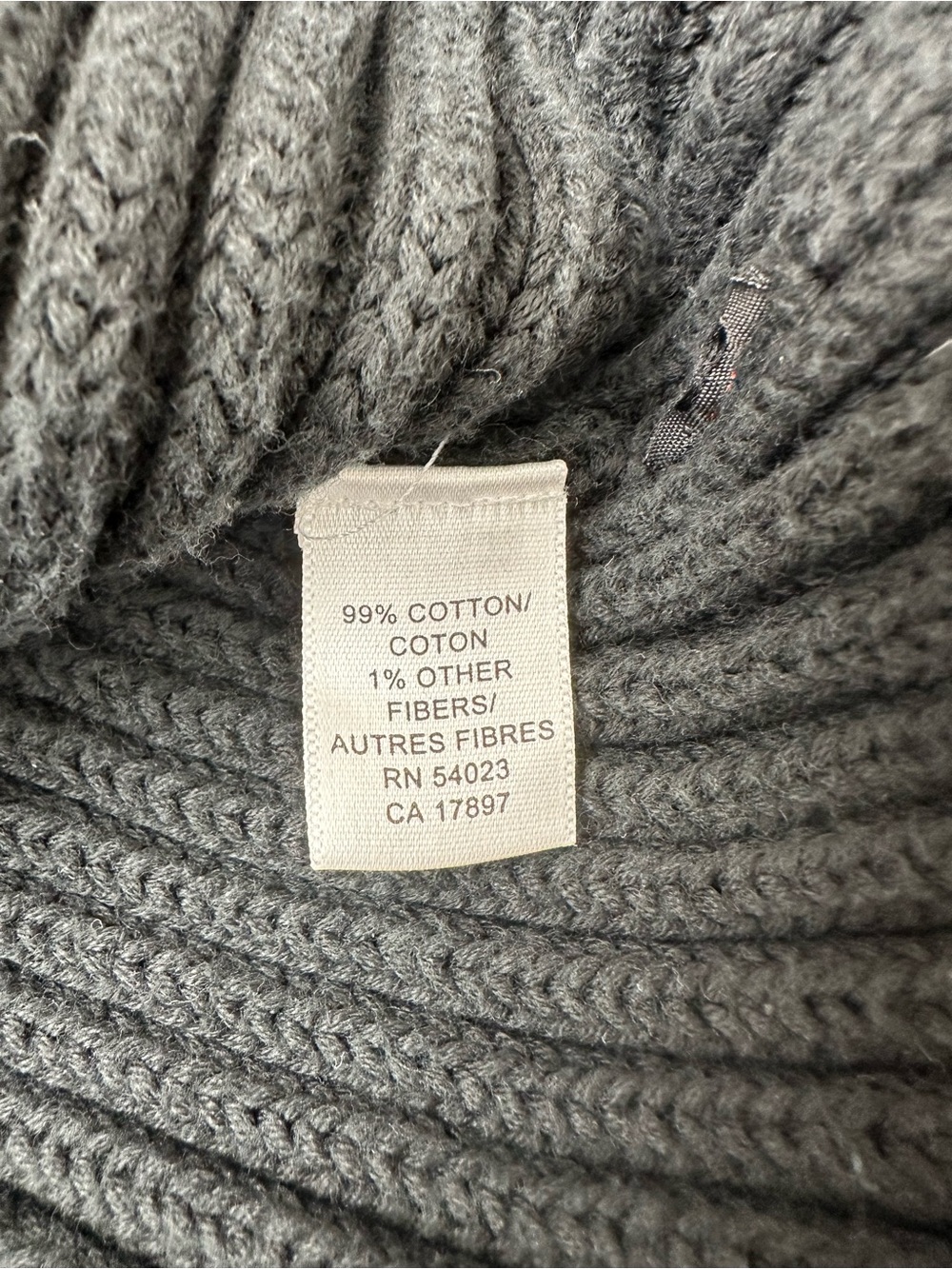 Vintage Banana Republic Ribbed Cotton Mock Neck Sweater Charcoal Grey L Y2K 2003 - Picture 4 of 11